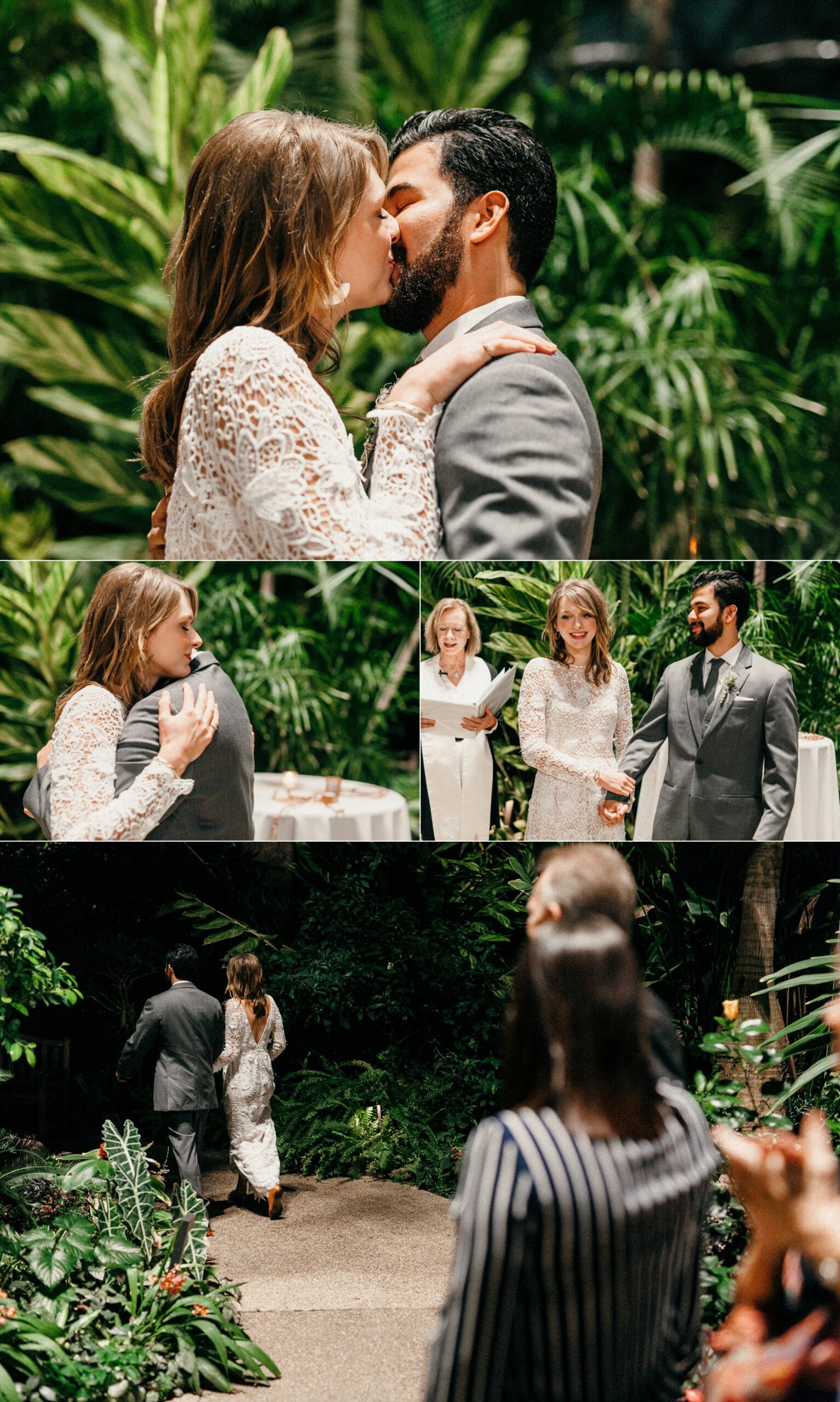 Small Intimate Floral Wedding with a Simple Delicate Gown in Des Moines, IA Botanical Garden