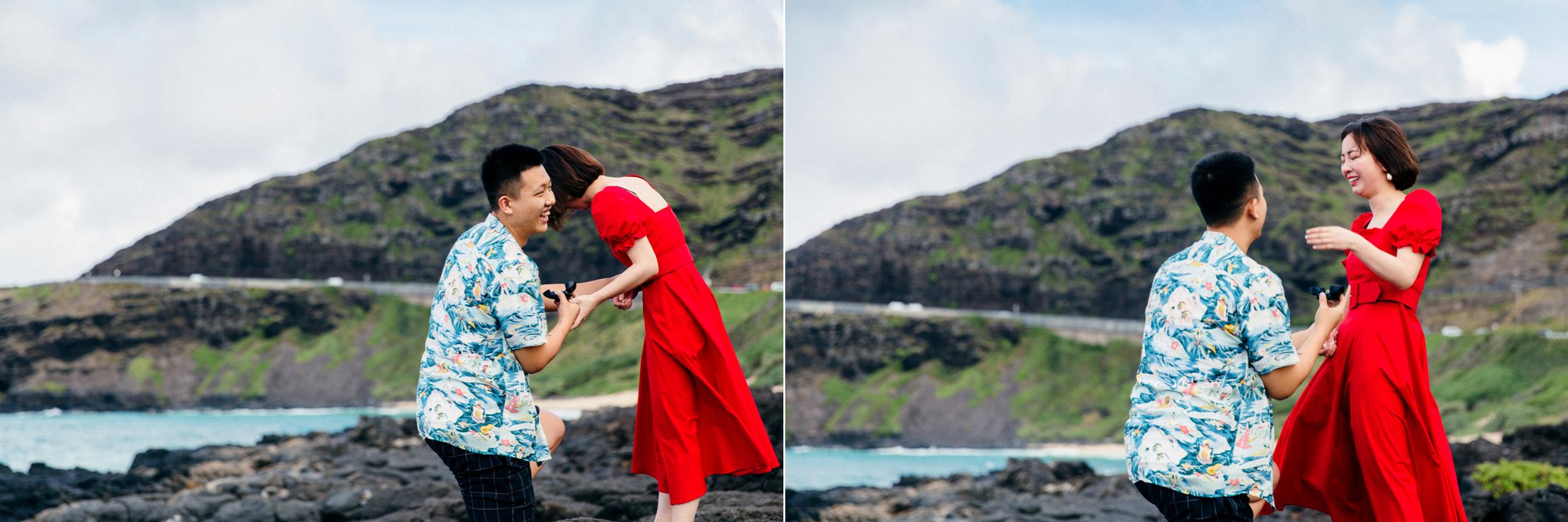  Proposal at Makapuu - Honolulu Hawaii Destination Wedding Photographer 