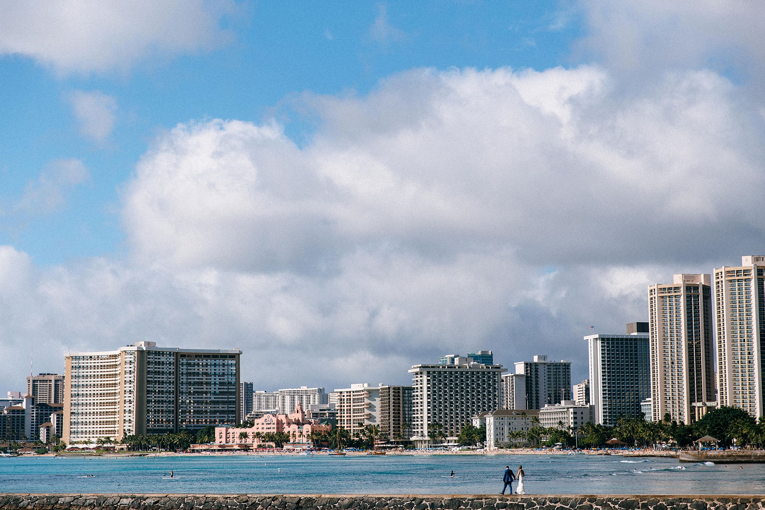 Waikiki Pier Wedding Portraits in Honolulu