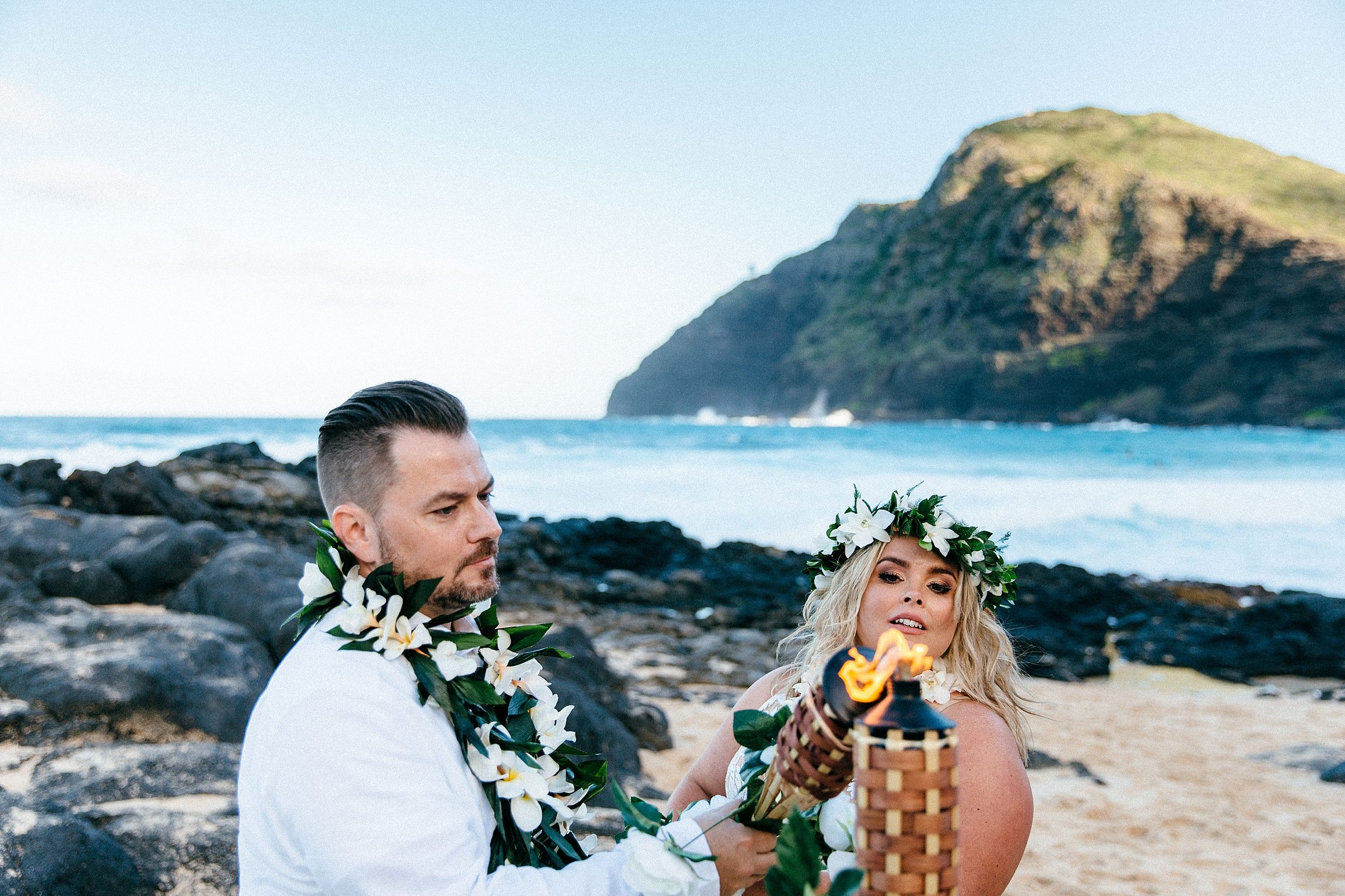 Emotional elopement vows in Honolulu, Hawaii