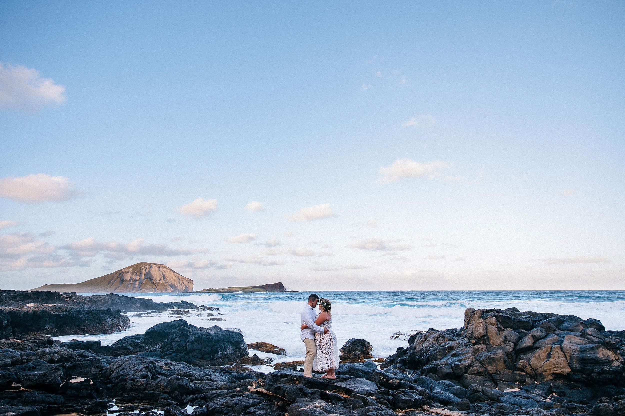 Wedding portraits at Makapuu Lighthouse and Lanai Lookout