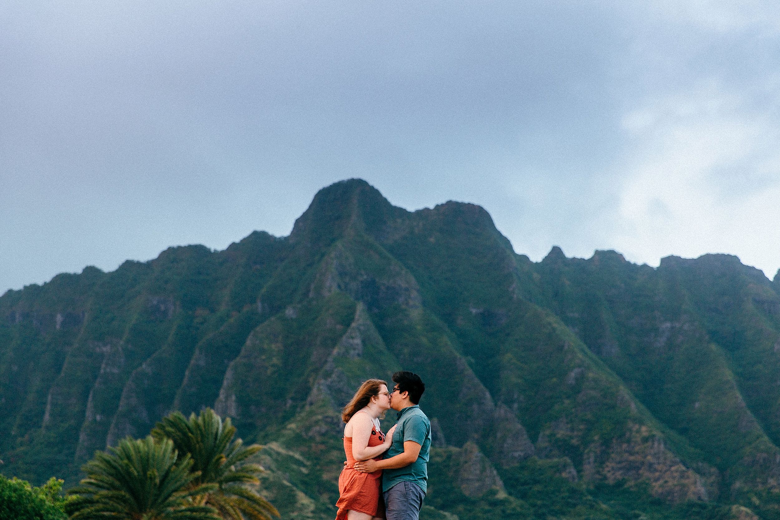 Sweet Engagement Session at Chinaman's Hat, North Shore Oahu