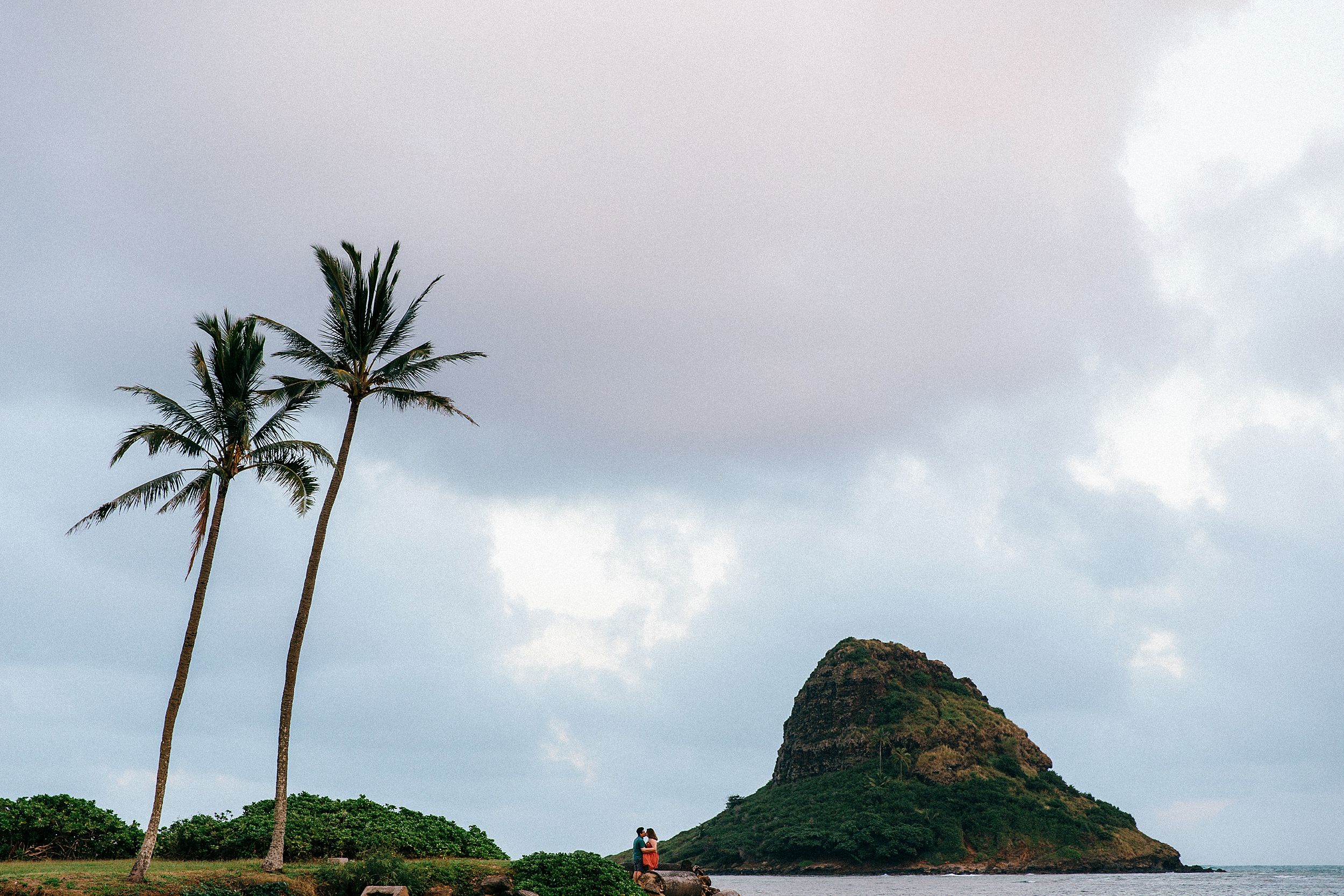 Sweet Engagement Session at Chinaman's Hat, North Shore Oahu