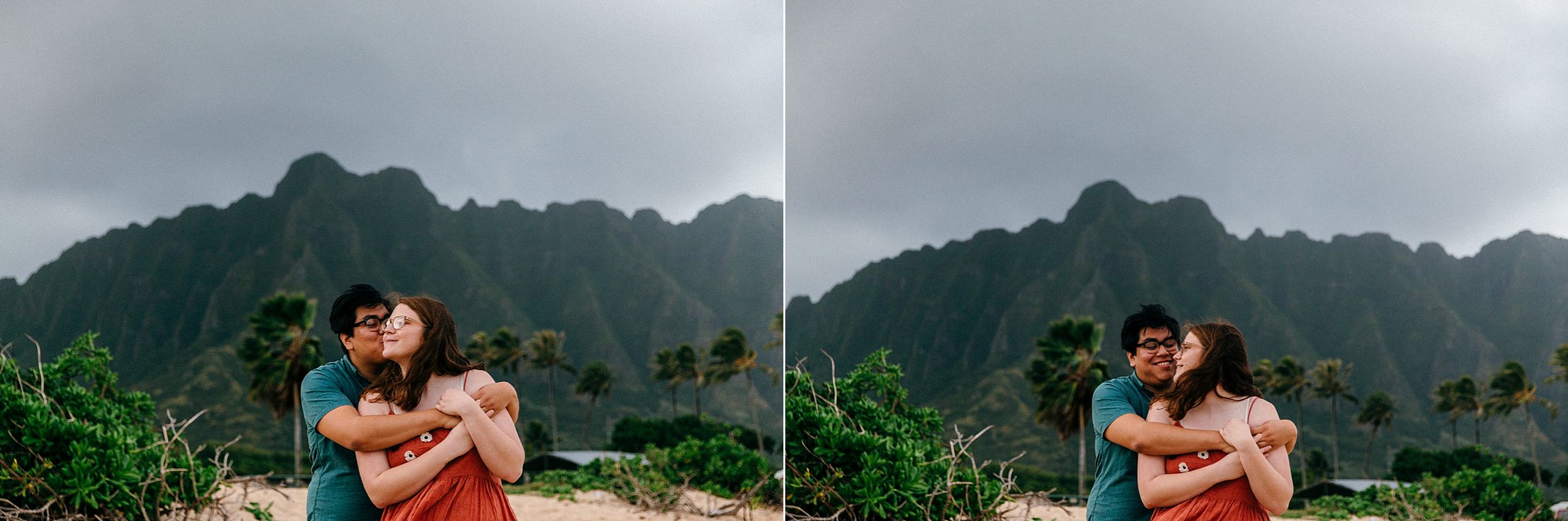 Sweet Engagement Session at Chinaman's Hat, North Shore Oahu