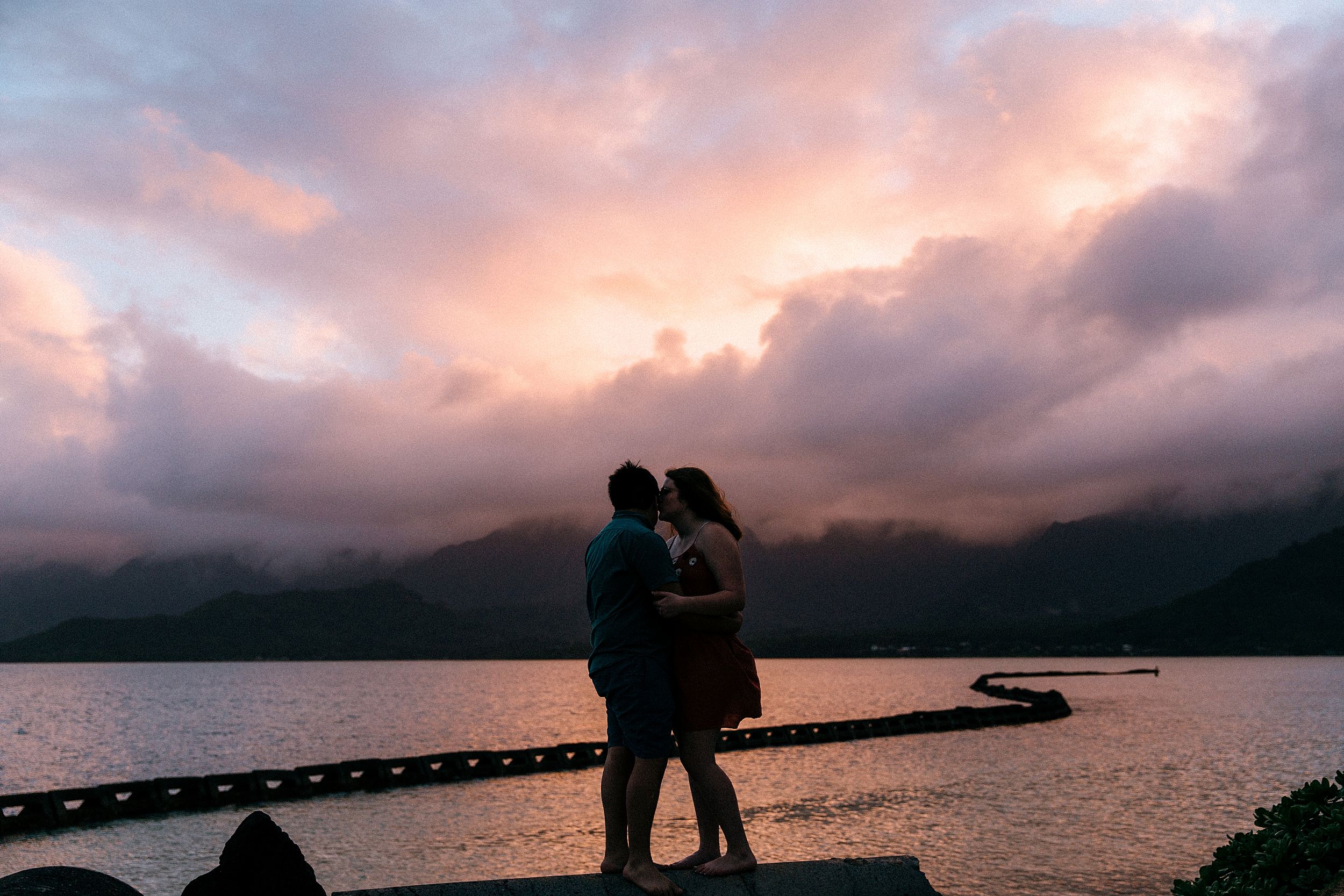 Sweet Engagement Session at Chinaman's Hat, North Shore Oahu