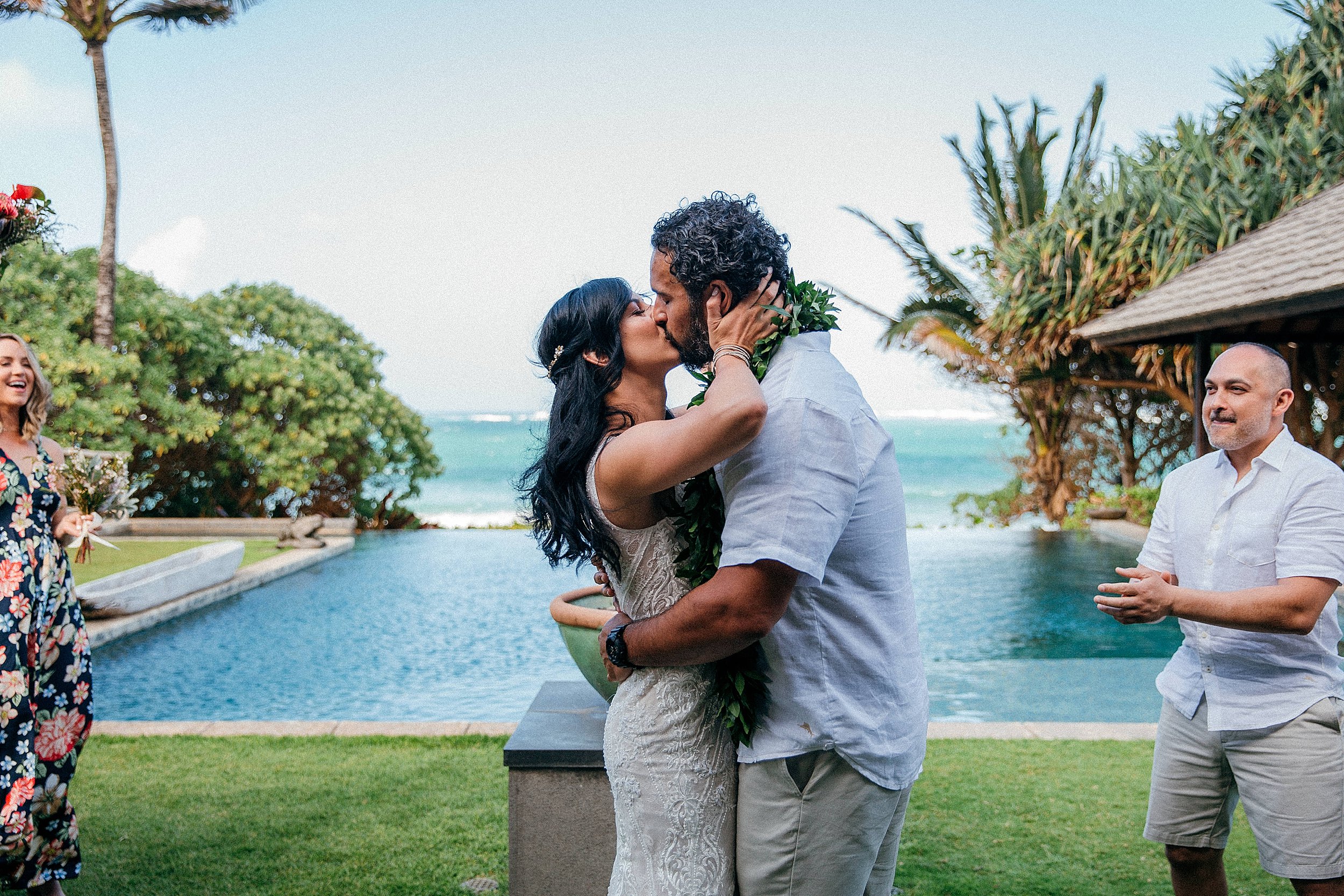  Victoria & Carlos - Backyard Oceanfront Wedding on Oahu's North Shore 