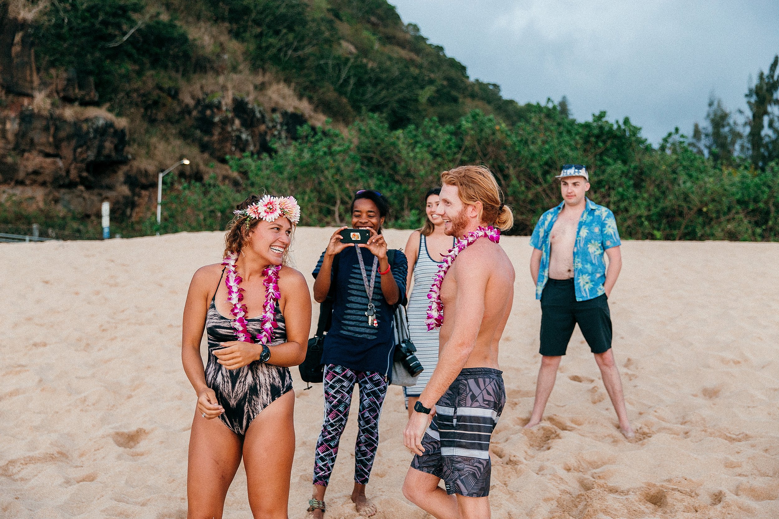 Sunset Proposal at Waimea Bay on Oahu's North Shore