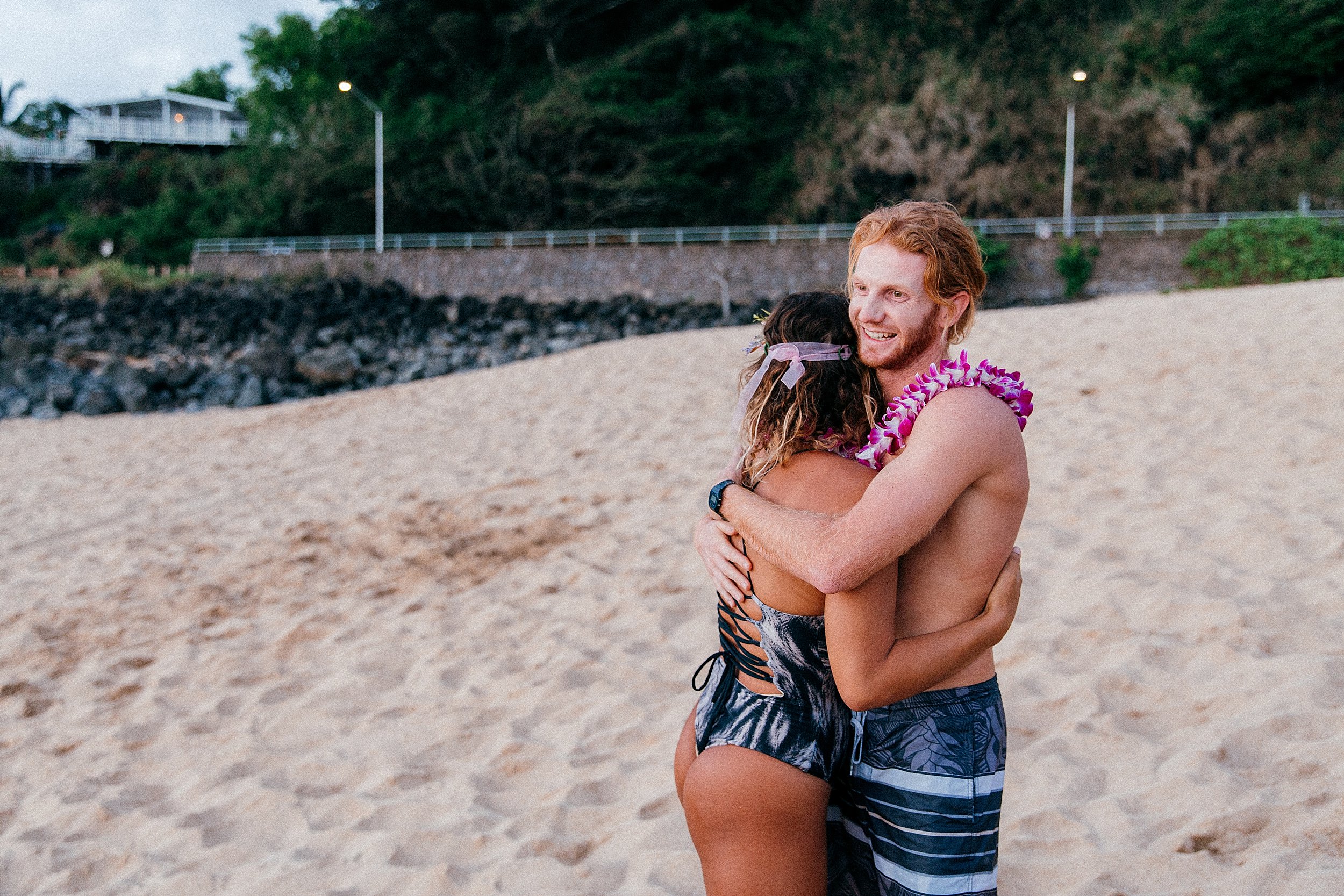 Sunset Proposal at Waimea Bay on Oahu's North Shore