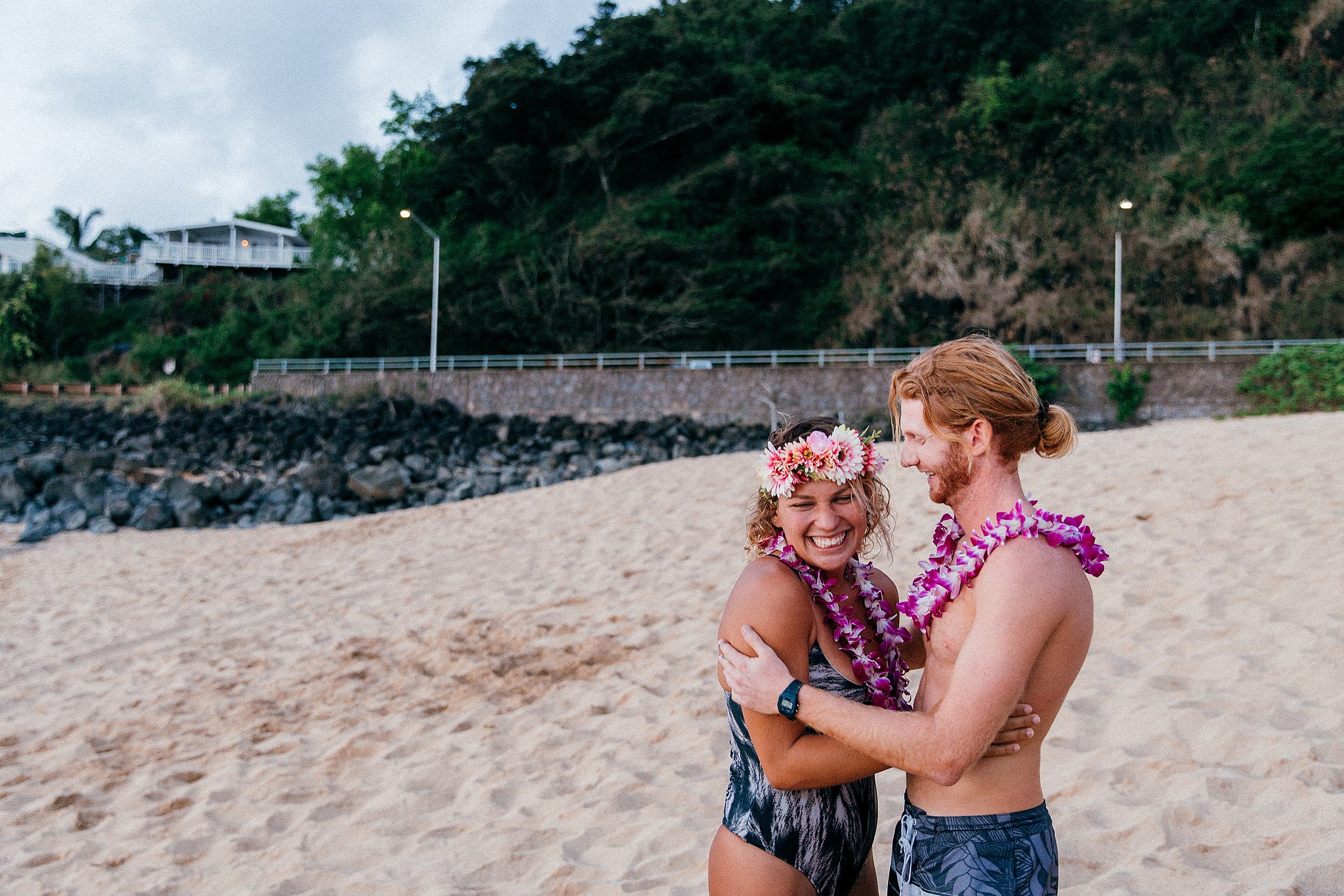 Sunset Proposal at Waimea Bay on Oahu's North Shore