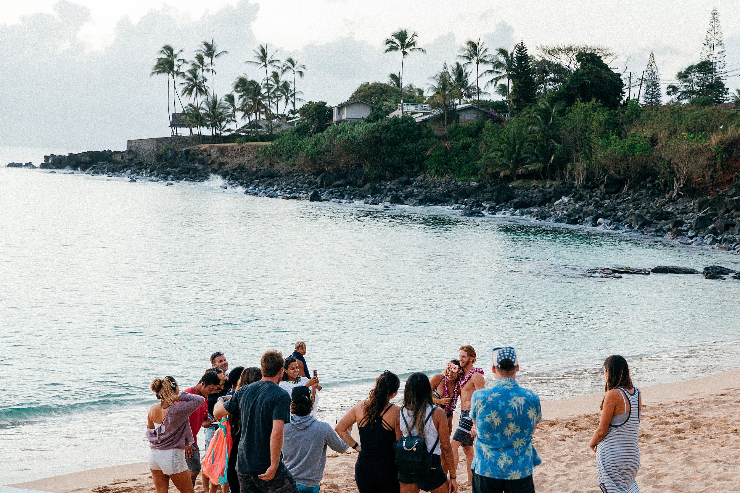 Sunset Proposal at Waimea Bay on Oahu's North Shore