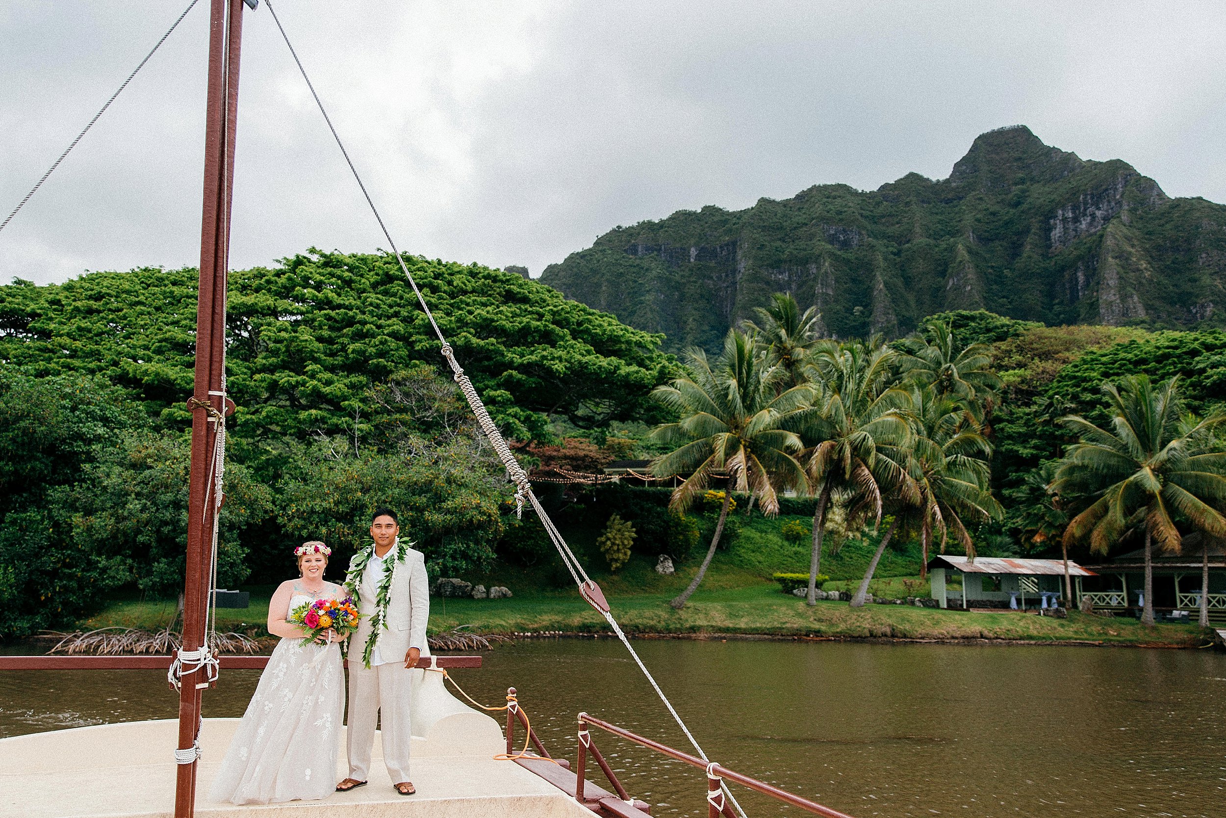  Small and Simple Vow Renewal Elopement at Kualoa Ranch's Secret Island 