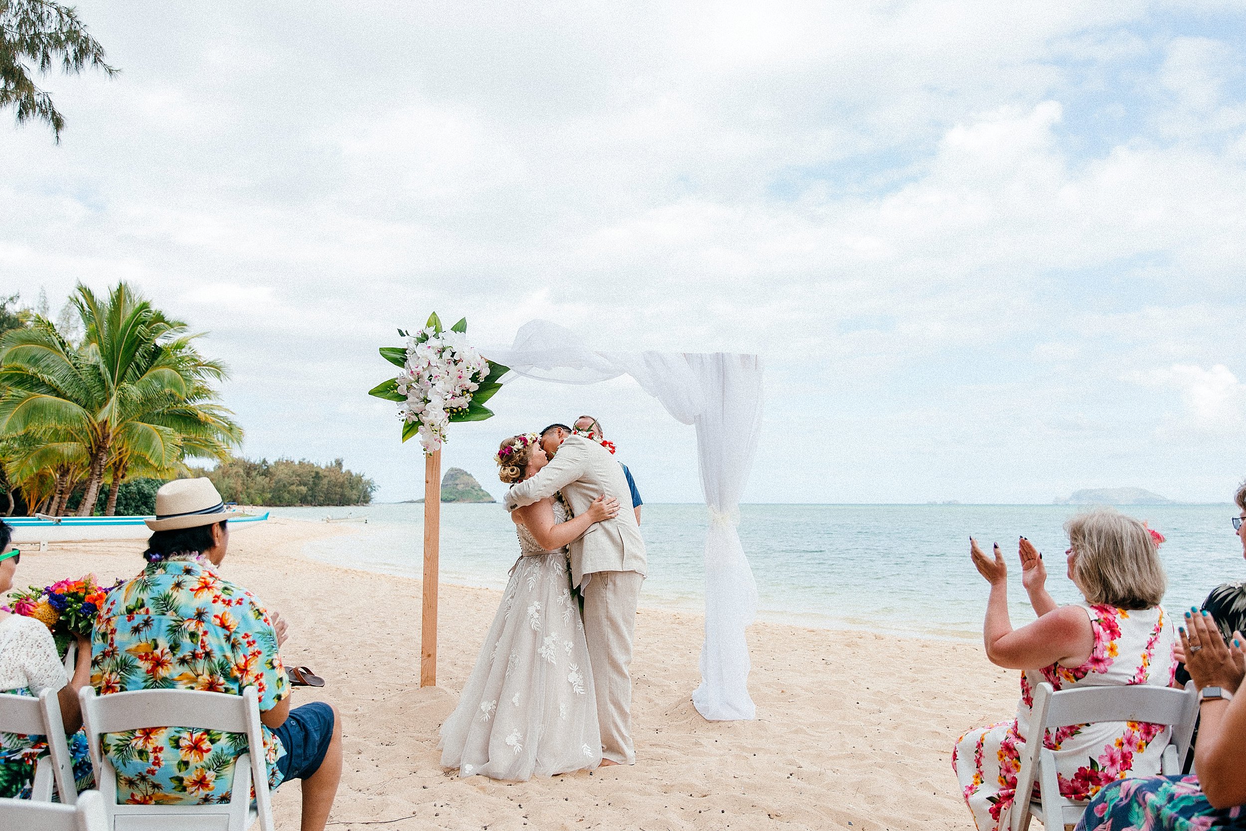  Small and Simple Vow Renewal Elopement at Kualoa Ranch's Secret Island 