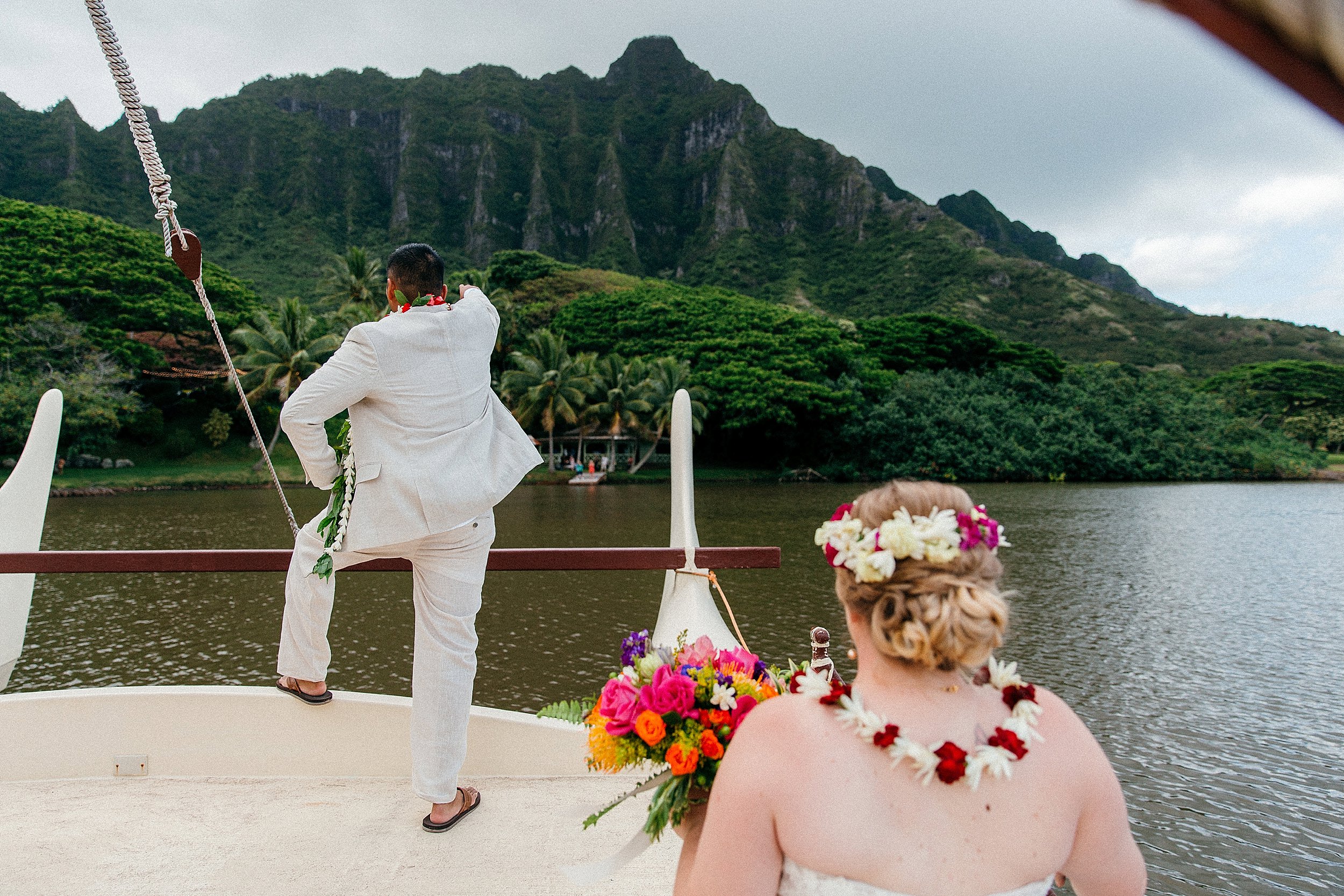  Small and Simple Vow Renewal Elopement at Kualoa Ranch's Secret Island 