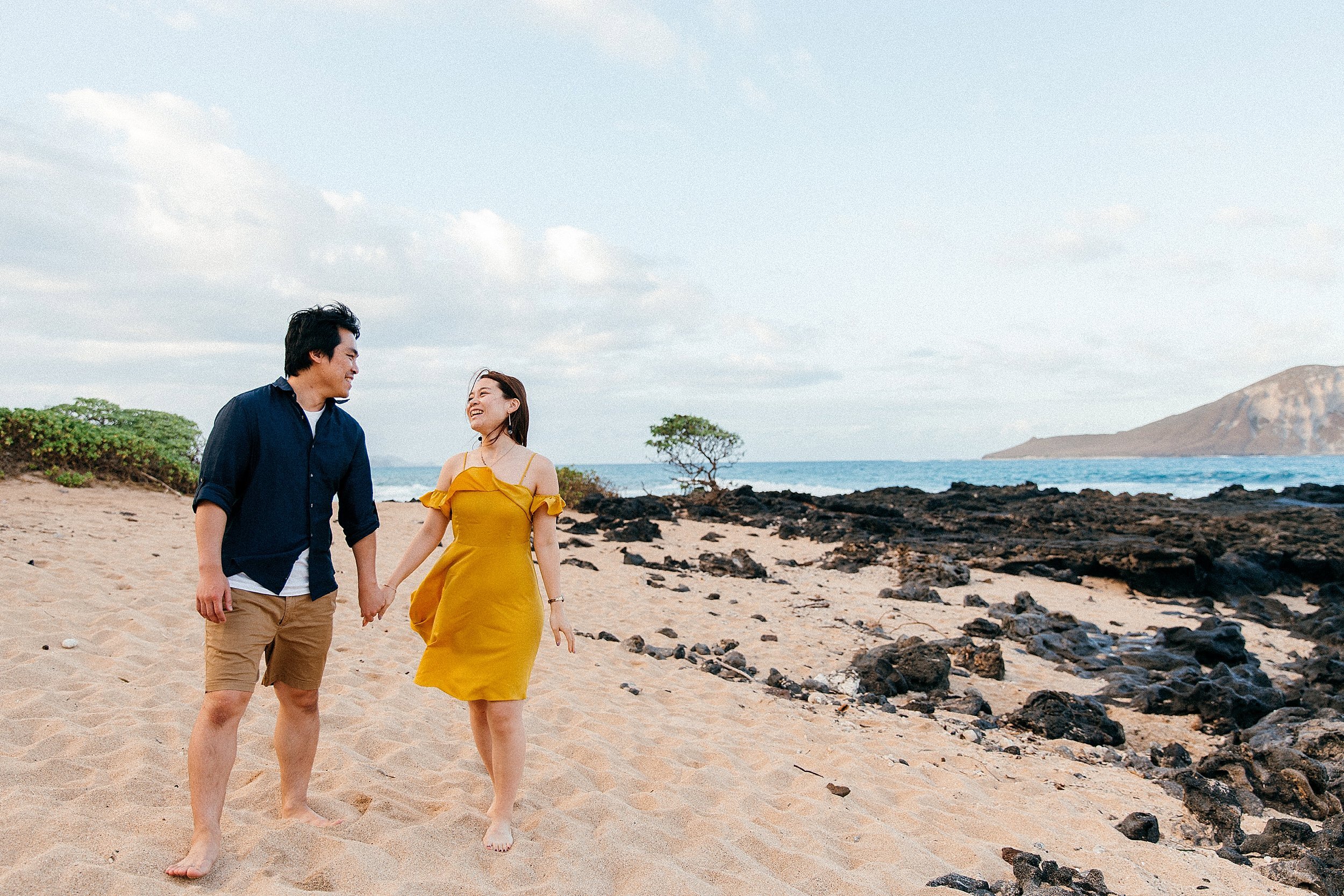  Asian Couple Proposal at Makapuu Lighthouse - Double Exposures 